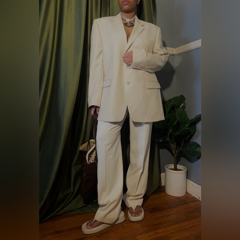 Chaps Lapel Blazer with Shoulder Pads